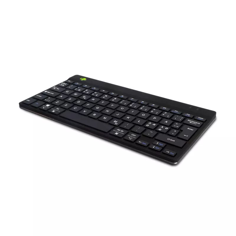 R-Go Tools ergonominen näppäimistö R-Go Compact Break, kompakti näppäimistö tauko-ohjelmistolla, QWERTY (NORDIC), Bluetooth, musta