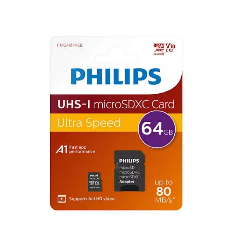 Philips FM64MP45B/00 muistikortti 64 GB MicroSDXC UHS-I Class 10