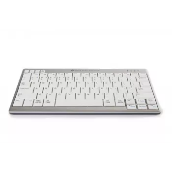 BakkerElkhuizen UltraBoard 950 Wireless US Qwerty, Mini, langaton, Bluetooth, saksimekanismi, QWERTY, vaaleanharmaa, valkoinen