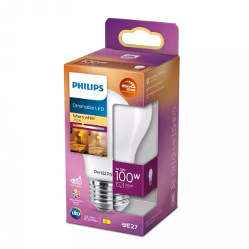 Philips Filament-lamppu himmeä 100W A60 E27, 10,5 W, 100 W, E27, 1521 lm, 15000 h, lämmin hehku