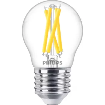 LED-filamenttikynttilälamppu Philips Filament Candle Clear 3,4 W (470 lm) P45 E27, lämmin hehku, CRI 90