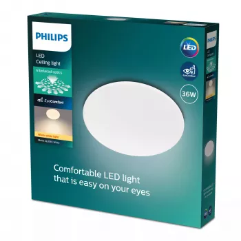 Kattovalaisin Philips Functional Moire 36 W LED, valkoinen, pyöreä, ei vaihdettavat lamput, 220–240 V