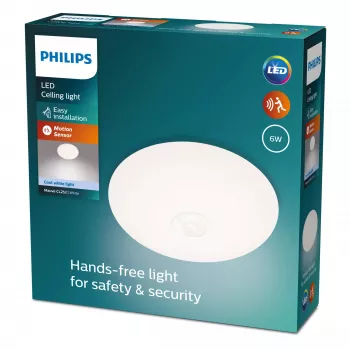 Kattovalaisin Philips Functional Mauve 6 W LED, pyöreä 250×72 mm, valkoinen, kiinteästi integroitu lamppu