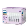 Philips kynttilälamppu 40W P45 E14 x6, 4,9 W, 40 W, E14, 470 lm, 15000 h, lämmin valkoinen