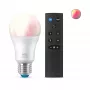 WiZ lamppu 8W (vastaa 60W) A60 E27 x1 + kaukosäädin, älylamppu, Wi-Fi/Bluetooth, valkoinen, Wi-Fi 4 (802.11n), 802.11b, 802.11g, LED, E27