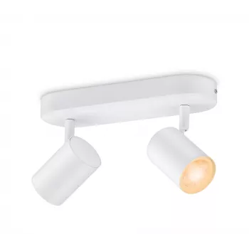 WiZ IMAGEO 2-suuntainen säädettävä spotti, älykäs kattovalaisin, Wi-Fi/Bluetooth, valkoinen, Wi-Fi 4 (802.11n), 802.11b, 802.11g, LED, metalli