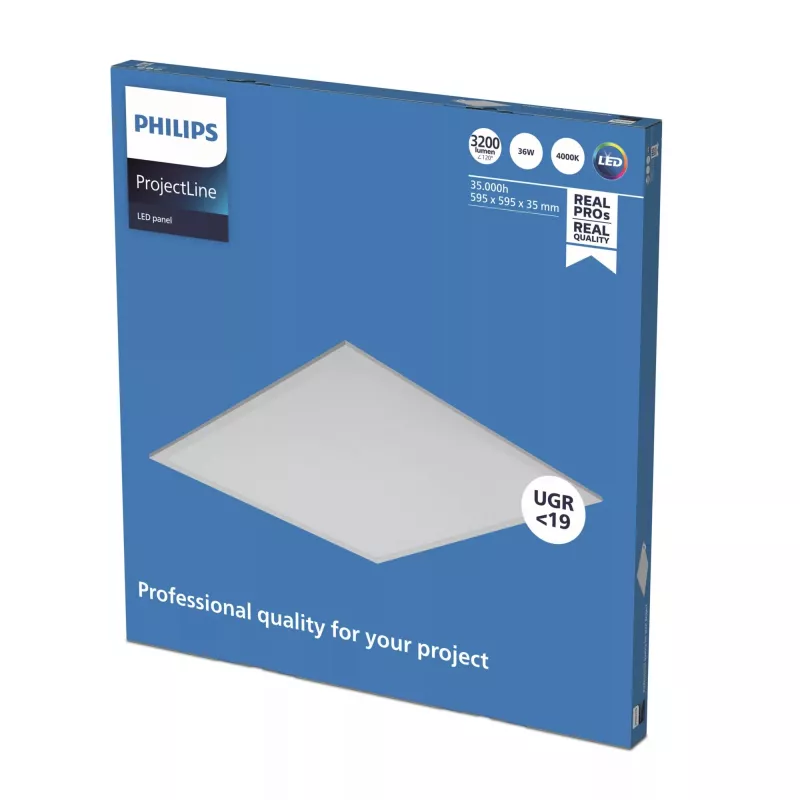 LED-paneeli Philips OC Panel 6060 4000K valkoinen IP20 — upotettava kattovalaisin 60x60 cm