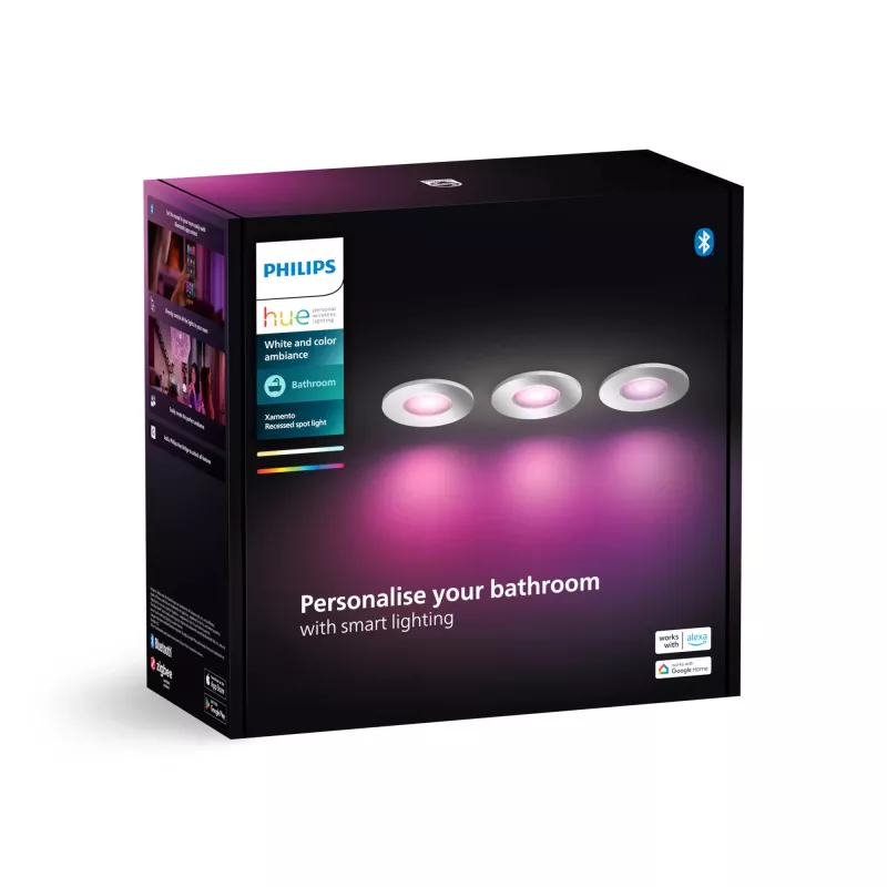 Philips Hue White and Colour Ambience kolmen pakkaus Xamento upotettava valaisin