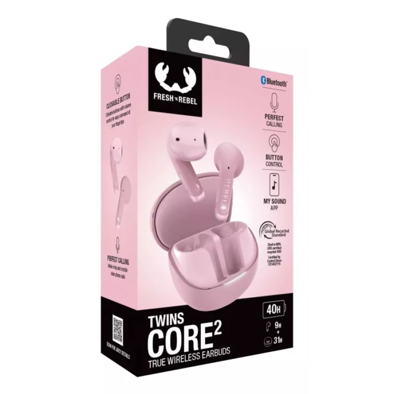 Hama Twins Core 2 headset True Wireless Stereo (TWS) in-ear puhelut/musiikki USB Type-C Bluetooth pinkki