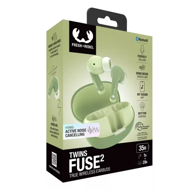 Hama Twins Fuse 2 headset True Wireless Stereo (TWS) in-ear puhelut/musiikki USB Type-C Bluetooth vihreä
