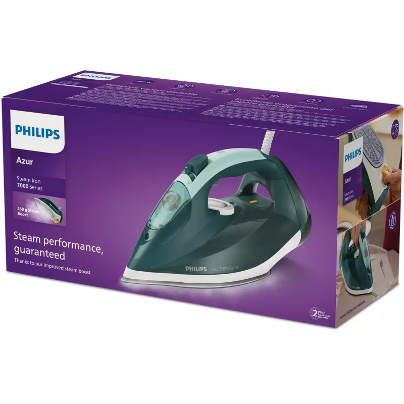 Philips 7000-sarja DST7031/70 silitysrauta höyrysilitysrauta SteamGlide Plus -silityspohja 2800 W vihreä, mintunvärinen