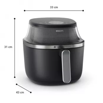 Philips 3000 series NA331/00 friteerauskeitin yksittäinen 6,2 l erillinen laite 1700 W kiertoilmakypsennin musta, hopea