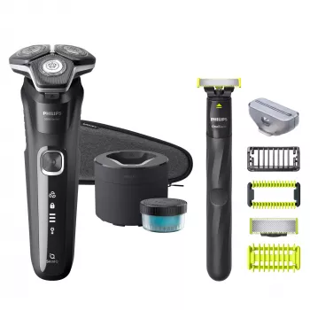 Sähköinen rotaatioparranajokone Philips Series 5000 S5898/79 — 3 rotaatiopäätä, Li-Ion-akku, märkä ja kuiva, puhdistusasema