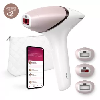 IPL-karvanpoistolaite Philips Lumea 9000 Series BRI955/01 — SenseIQ, akku, kulta/valkoinen, koko sääri 8,5 min