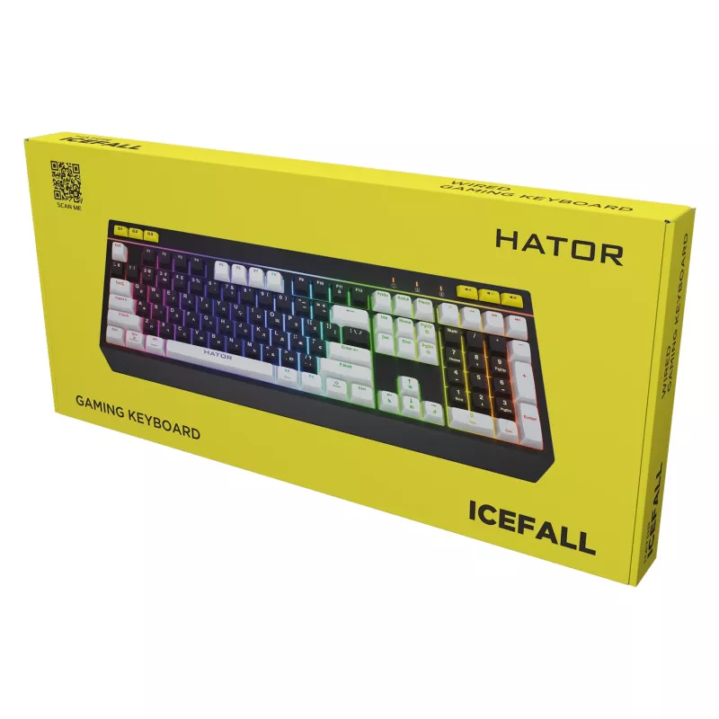 HATOR Icefall näppäimistö pelikäyttöön USB QWERTY US English musta RGB LED