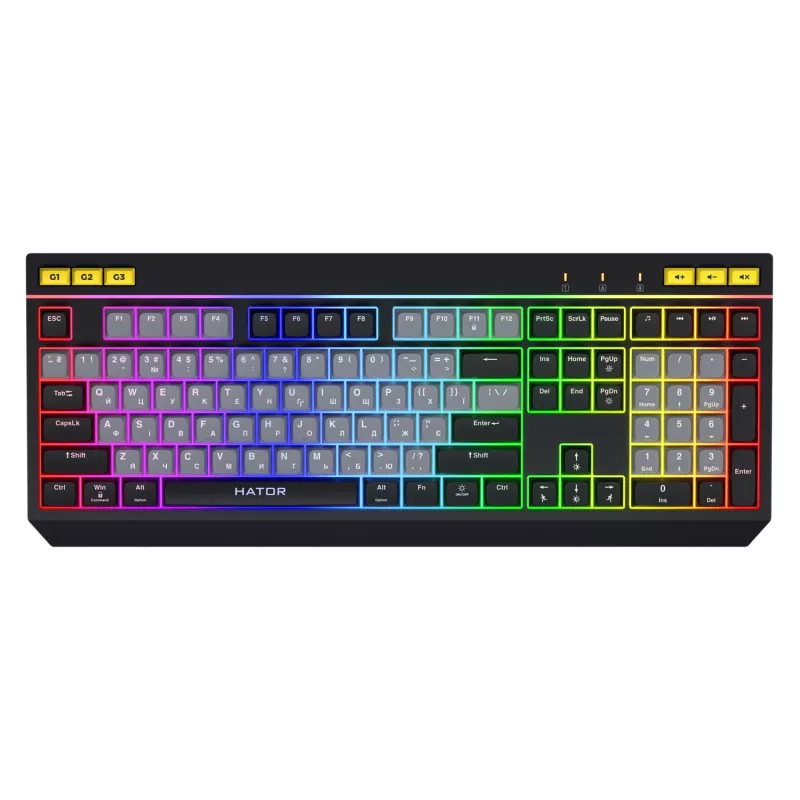 HATOR Icefall näppäimistö pelikäyttöön USB QWERTY US English musta RGB LED