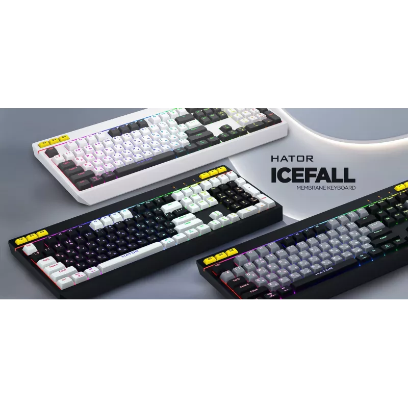 HATOR Icefall näppäimistö pelikäyttöön USB QWERTY US English musta RGB LED