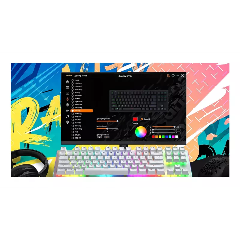 HATOR Gravity X TKL näppäimistö pelikäyttöön USB QWERTY US English valkoinen