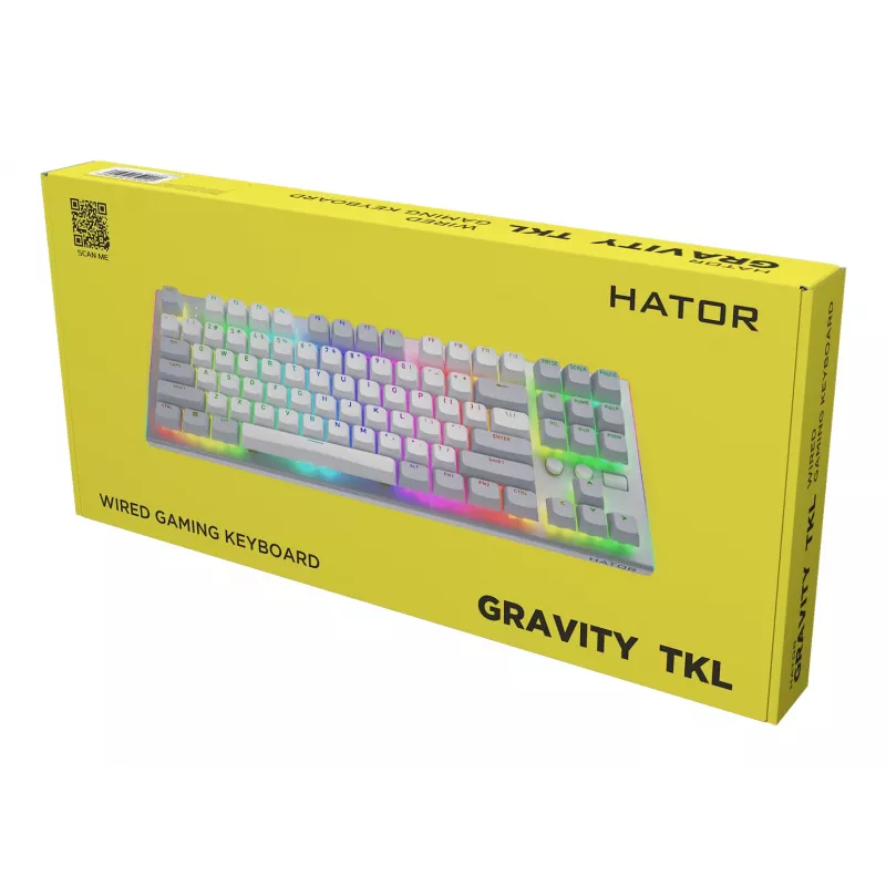 HATOR Gravity TKL näppäimistö pelikäyttöön USB QWERTY US English valkoinen