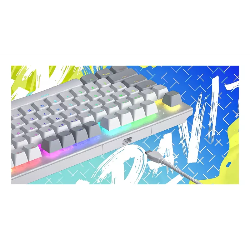 HATOR Gravity TKL näppäimistö pelikäyttöön USB QWERTY US English valkoinen