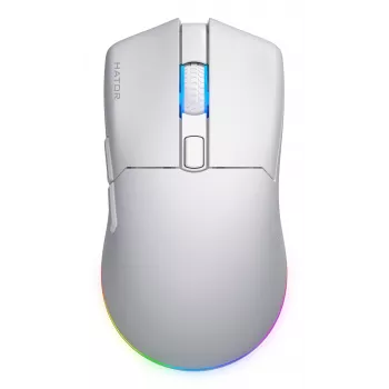 HATOR Pulsar 3 Wireless, valkoinen - optinen keltainen 100M-kytkimet PixArt PMW 3311 (HTM631)