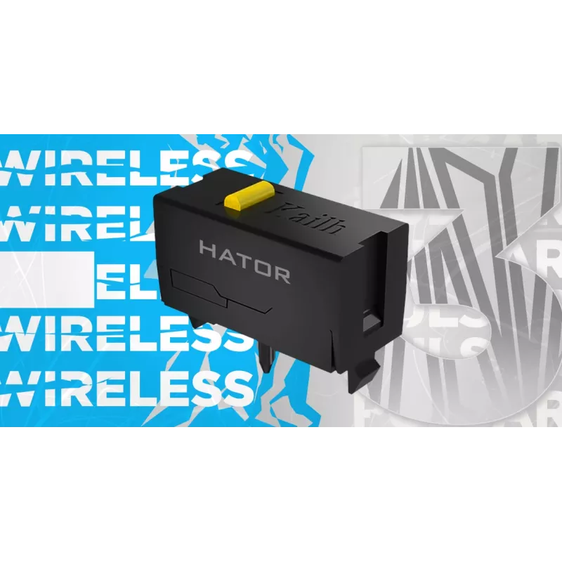 HATOR Pulsar 3 Wireless, valkoinen - optinen keltainen 100M-kytkimet PixArt PMW 3311 (HTM631)