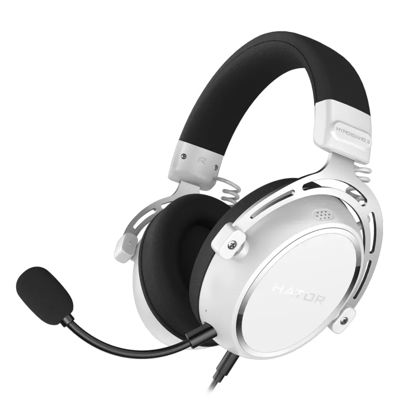 HATOR HYPERGANG 3 Hi-Res kuulokkeet johdolliset pääpanta pelikäyttöön USB Type-C / USB Type-A valkoinen
