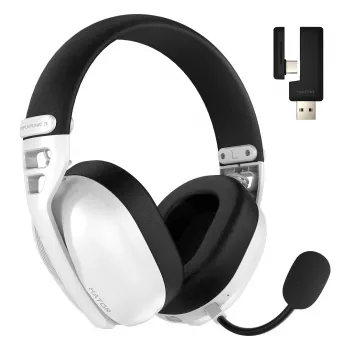 HATOR Hyperpunk 3 langattomat kuulokkeet johdolliset & langattomat pääpanta pelikäyttöön USB Type-C / USB Type-A Bluetooth valkoinen