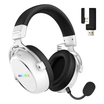 HATOR Hypergang 3 langattomat kuulokkeet pääpanta pelikäyttöön USB Type-C / USB Type-A Bluetooth valkoinen