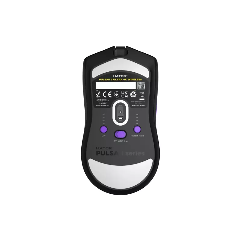HATOR Pulsar 3 ULTRA 4K Wireless hiiri pelikäyttöön oikeakätinen RF Wireless + Bluetooth + USB Type-A optinen 30000 DPI