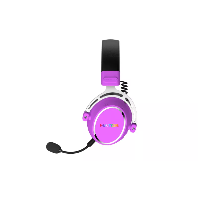 HATOR Hypergang 3 langattomat kuulokkeet pääpanta pelikäyttöön USB Type-C / USB Type-A Bluetooth violetti