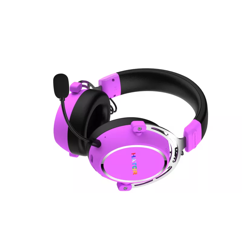 HATOR Hypergang 3 langattomat kuulokkeet pääpanta pelikäyttöön USB Type-C / USB Type-A Bluetooth violetti