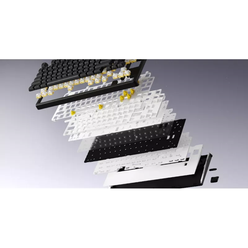 HATOR Skyfall Wireless 80 näppäimistö pelikäyttöön USB + RF Wireless + Bluetooth QWERTY US English musta, valkoinen