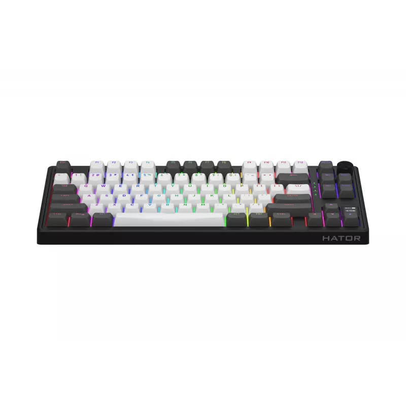 HATOR Skyfall Pro Wireless 80 näppäimistö pelikäyttöön USB + RF Wireless + Bluetooth QWERTY US English musta, harmaa