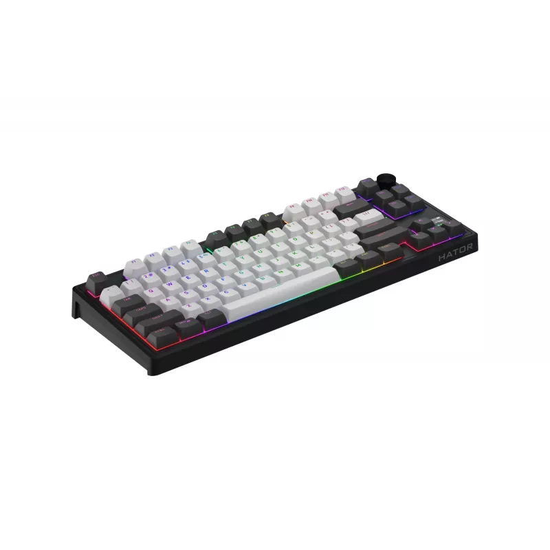 HATOR Skyfall Pro Wireless 80 näppäimistö pelikäyttöön USB + RF Wireless + Bluetooth QWERTY US English musta, harmaa