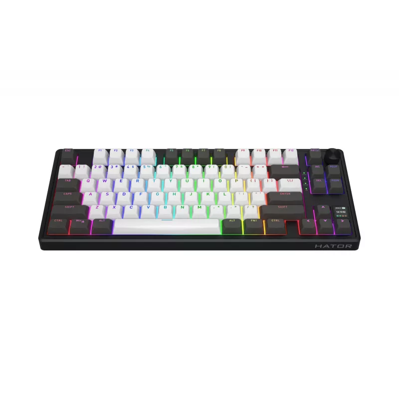 HATOR Skyfall Pro Wireless 80 näppäimistö pelikäyttöön USB + RF Wireless + Bluetooth QWERTY US English musta, harmaa
