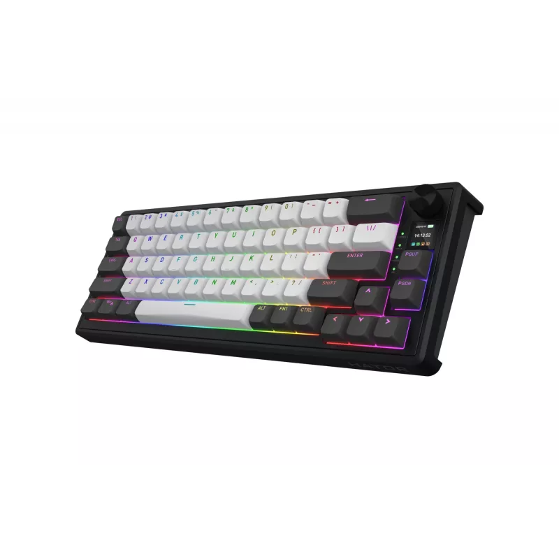 HATOR Skyfall Pro Wireless 65 pelinäppäimistö USB + RF langaton + Bluetooth QWERTY US English musta, harmaa