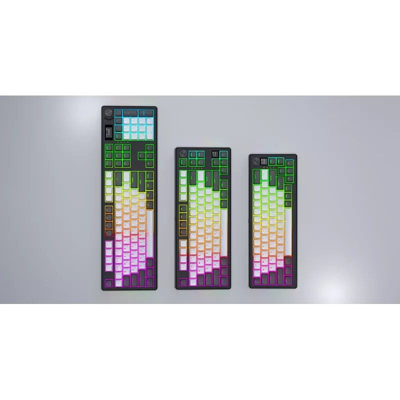 HATOR Skyfall Pro Wireless 65 pelinäppäimistö USB + RF langaton + Bluetooth QWERTY US English musta, harmaa