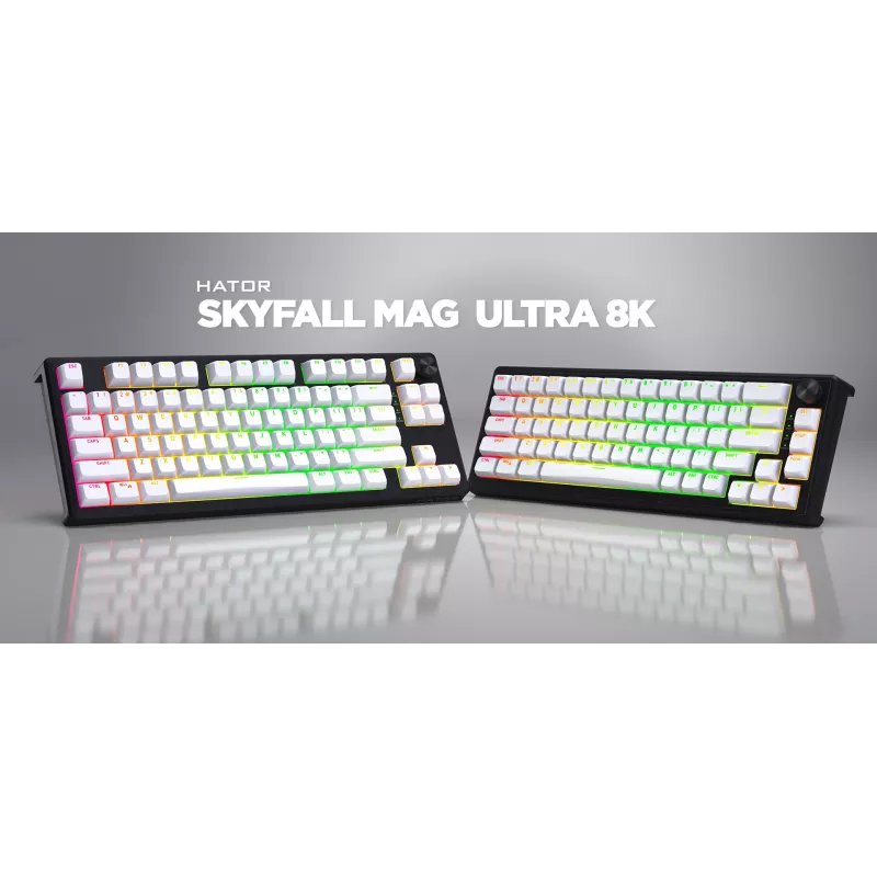HATOR Skyfall 65 MAG ULTRA 8K pelinäppäimistö USB QWERTY US-English musta, valkoinen
