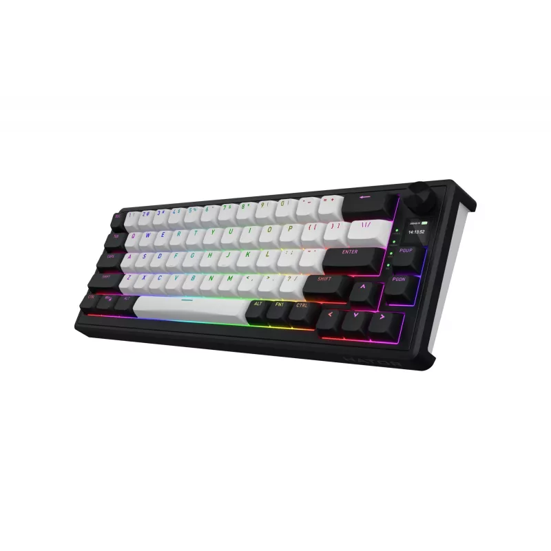 HATOR Skyfall 65 MAG ULTIMA 8K langaton pelinäppäimistö USB + RF langaton + Bluetooth QWERTY US English musta, valkoinen