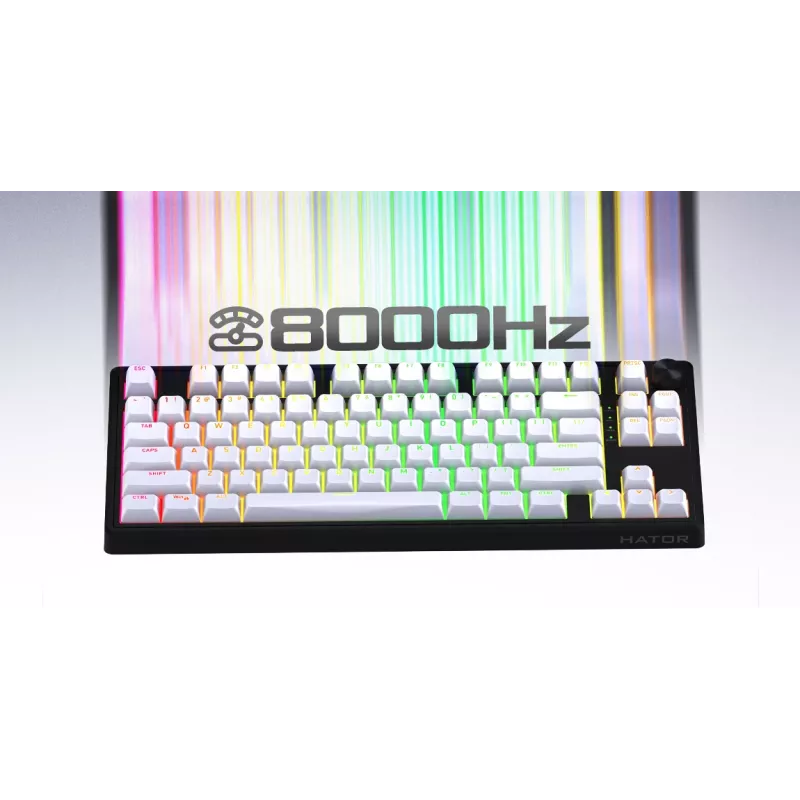 HATOR Skyfall 80 MAG ULTRA 8K pelinäppäimistö USB QWERTY US-English musta, valkoinen