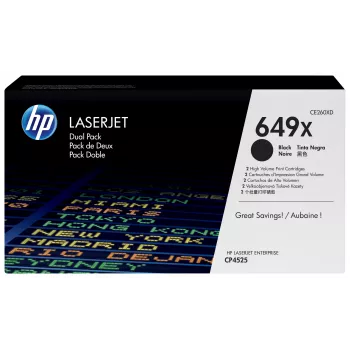 HP 649X 2 kpl:n pakkaus suuri kapasiteetti musta alkuperäinen LaserJet-värikasetti