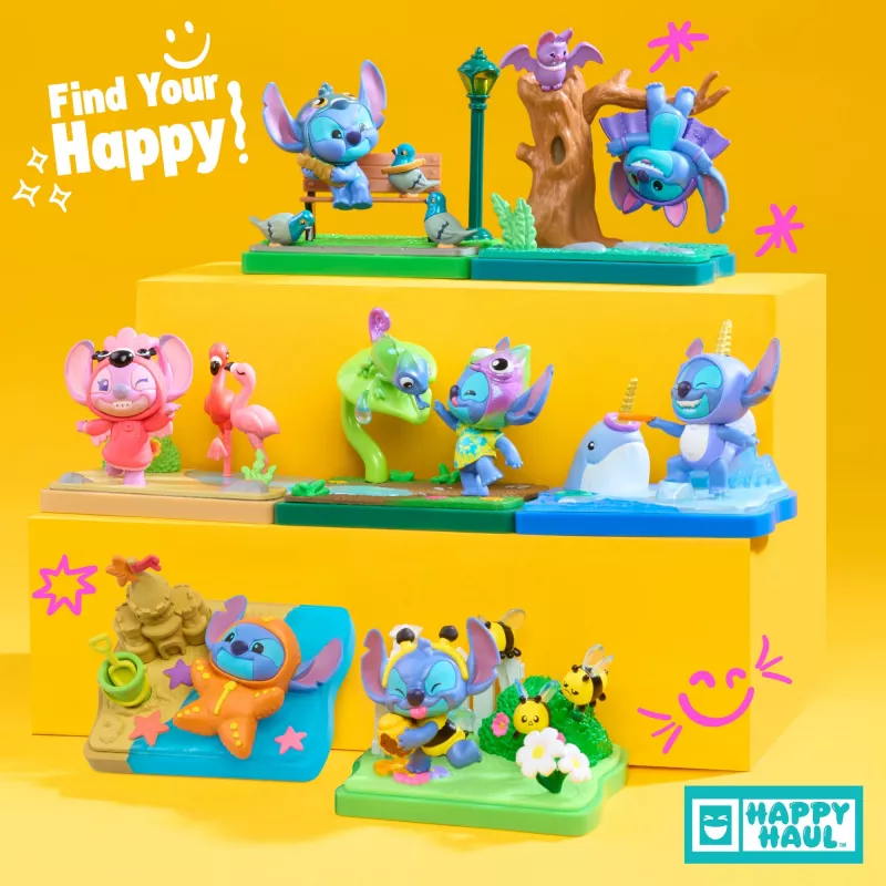 Just Play Happy Haul Stitch Goes Wild keräilyfiguurit sokkolaatikot