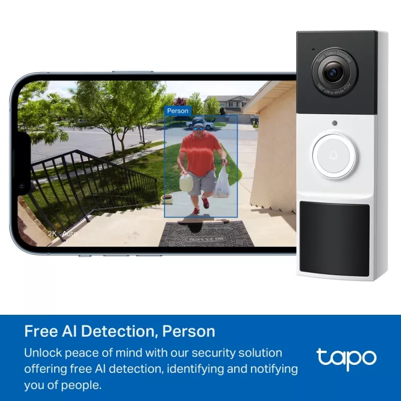 Videopuhelin-ovipuhelin TP-Link Tapo D210 3 MP musta valkoinen