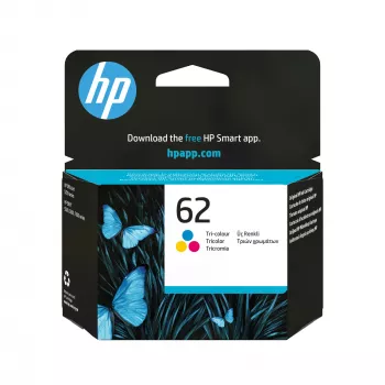 HP 62 tri-color alkuperäinen mustepatruuna, cyan, magenta, keltainen, 1 kpl, 165 sivua