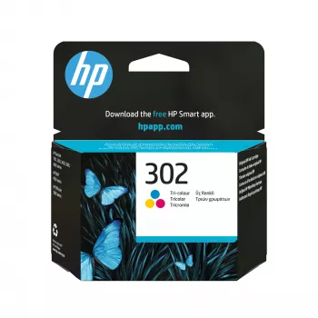 HP 302 tri-color alkuperäinen mustepatruuna, cyan, magenta, keltainen, 1 kpl, 150 sivua