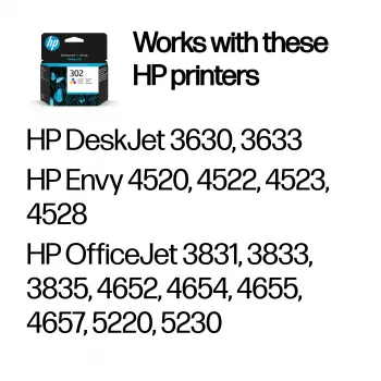 HP 302 tri-color alkuperäinen mustepatruuna, cyan, magenta, keltainen, 1 kpl, 150 sivua