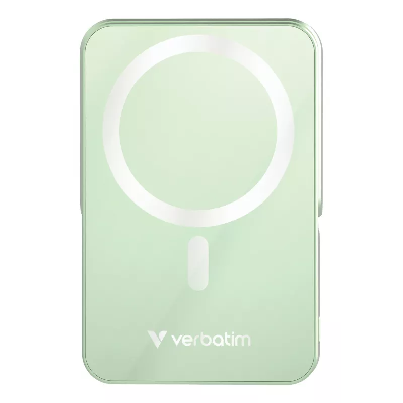 Verbatim Charge 'n' Go magneettinen langaton varavirtalähde jalustalla – 10000 mAh vihreä