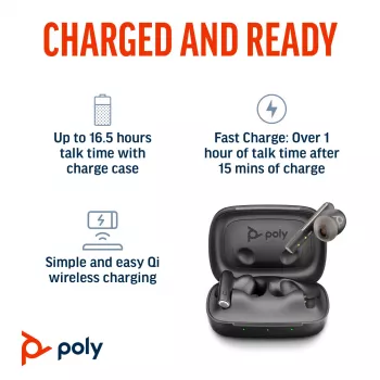 HP Poly Voyager Free 60+M UC Carbon musta nappikuulokkeet +BT700 USB-C-sovitin +kosketusnäytöllinen latauskotelo