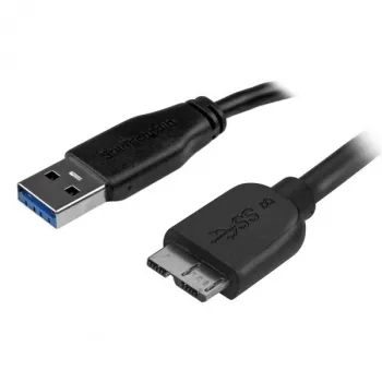 StarTech.com ohut Micro USB 3.0 -kaapeli - M/M - 2m (6ft), 2 m, USB A, Micro-USB B, USB 3.2 Gen 1 (3.1 Gen 1), uros/uros, musta